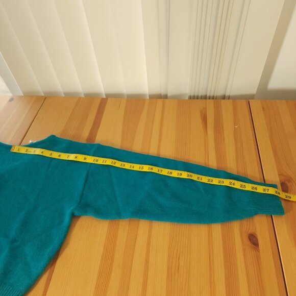 Vintage Dalmys Angora Lambswool Sweater, Teal Lightly Cropped, Classic S - Picture 4 of 8